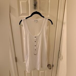 Lacoste Women's White Buttoned Tank Top